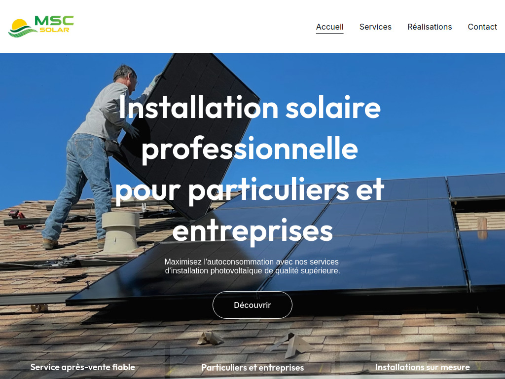 Website von MSC Solar Sàrl in Collombey-Muraz