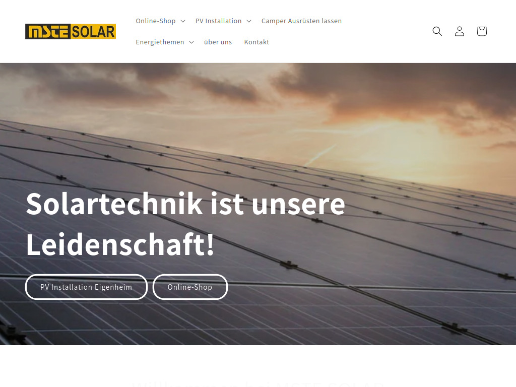 Website von MSTE SOLAR GmbH in Salem