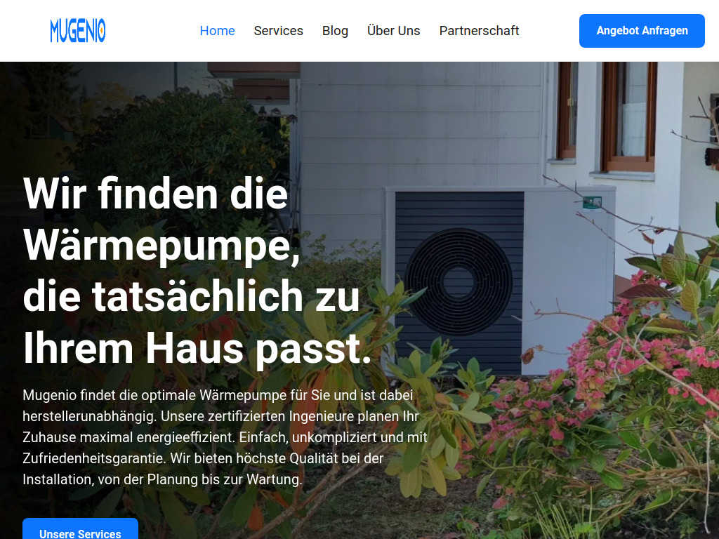 Website von Mugenio GmbH in Trostberg