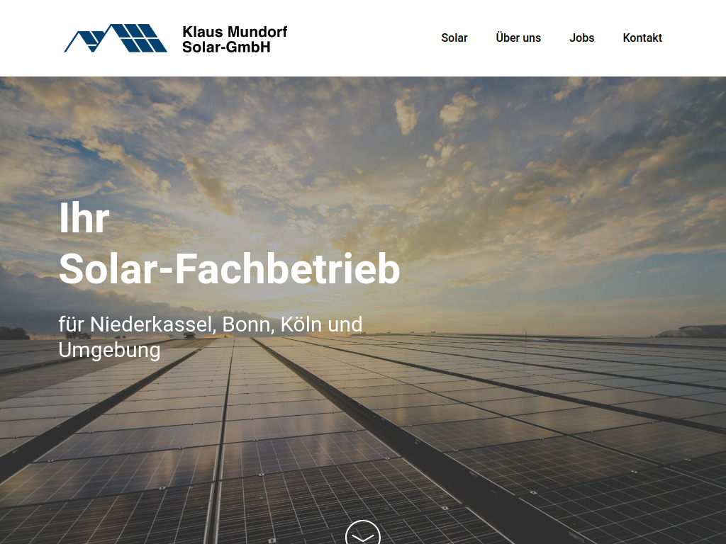 Website von Klaus Mundorf-Solar GmbH in Niederkassel