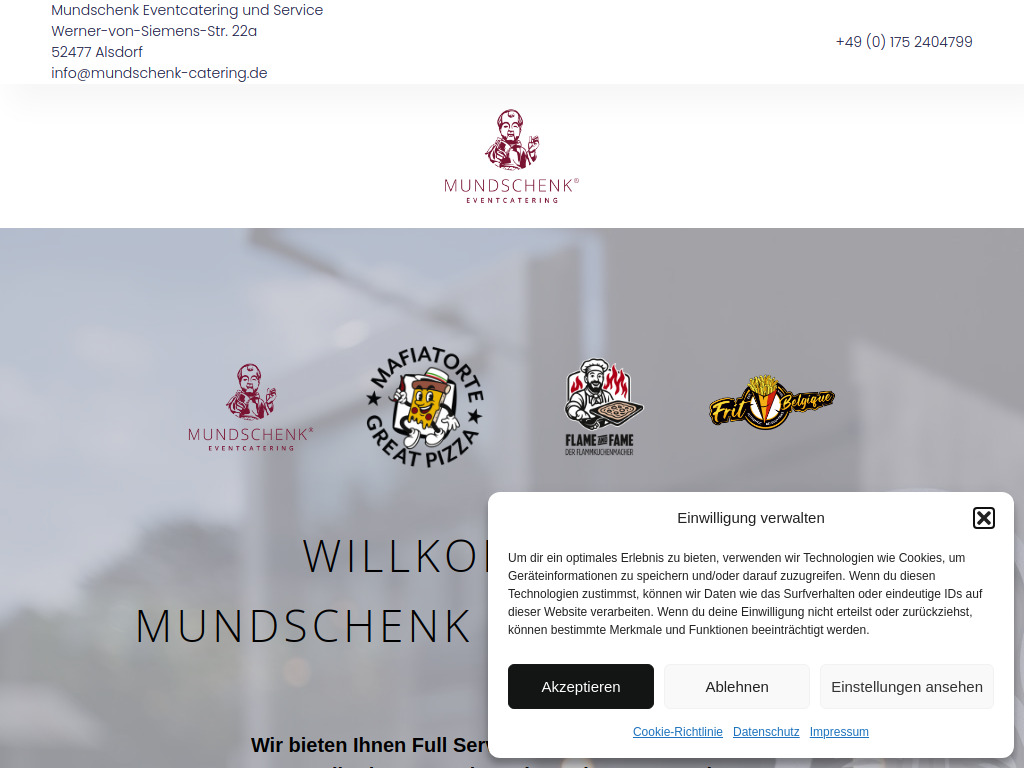 Website von Mundschenk Restaurant & Weinbar GmbH in Alsdorf