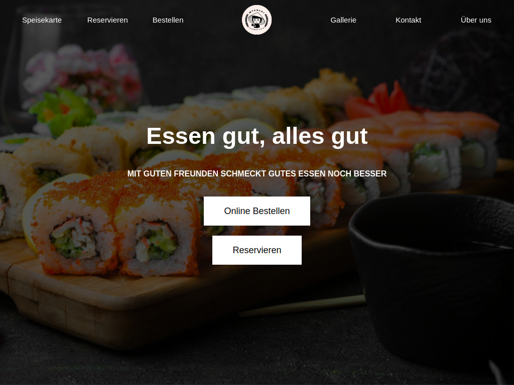 Website von Myanchi Restaurant in Bernau