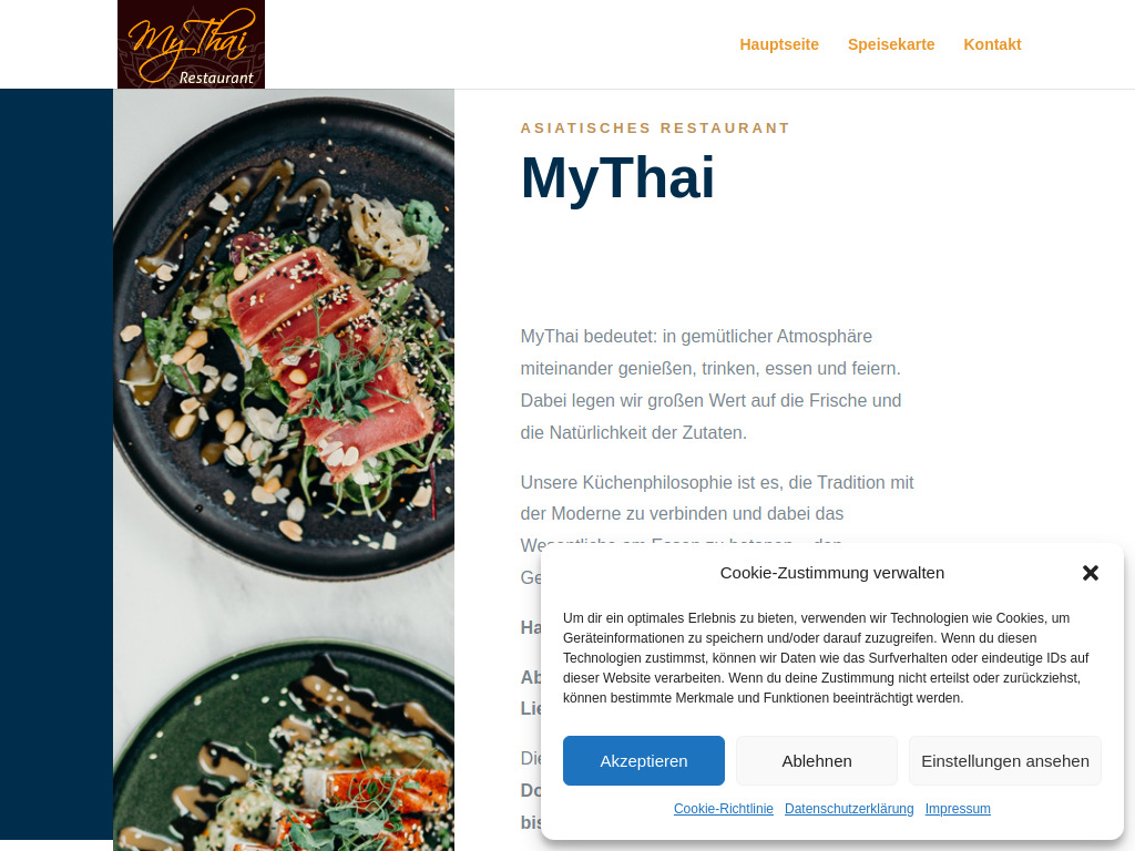 Website von MyThai Restaurant in Jülich