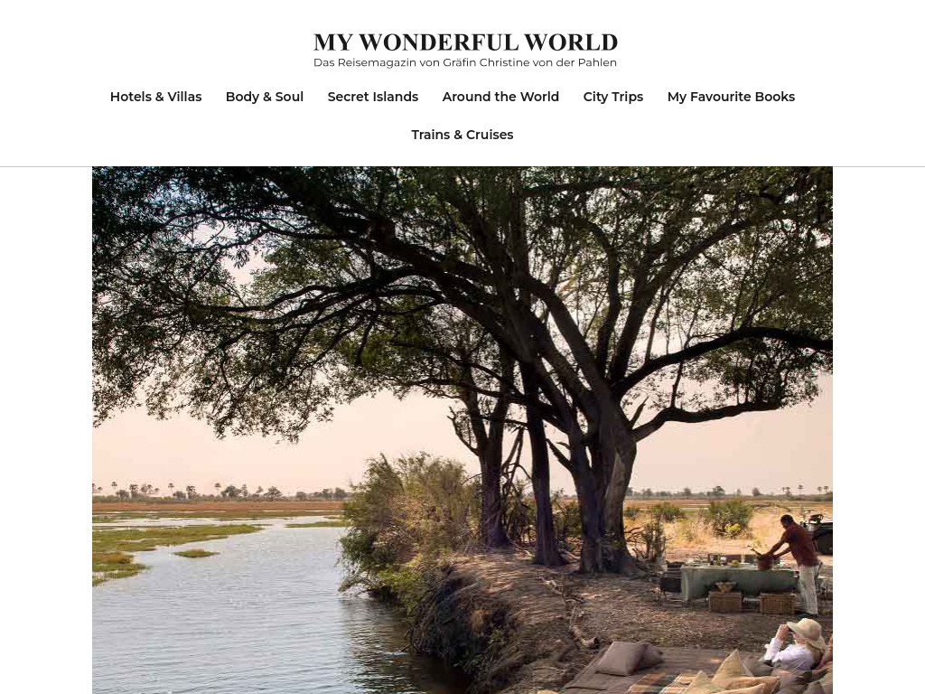 Website von Reisetipps Christine von der Pahlen in München