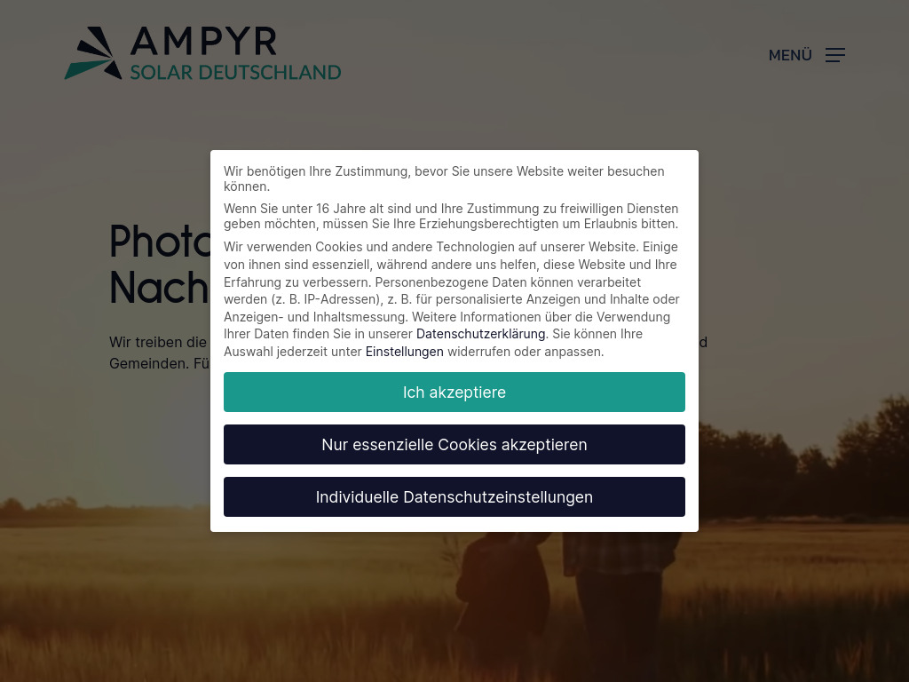 Website von AMPYR Solar Deutschland GmbH in Frankfurt am Main