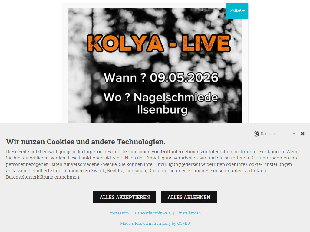 Website von Nagelschmiede Restaurant & Cafe in Ilsenburg