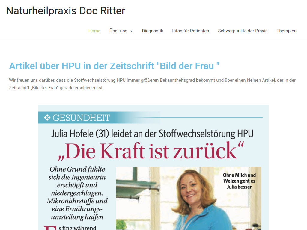 Website von Naturheilpraxis Dr. Ritter in Mannheim