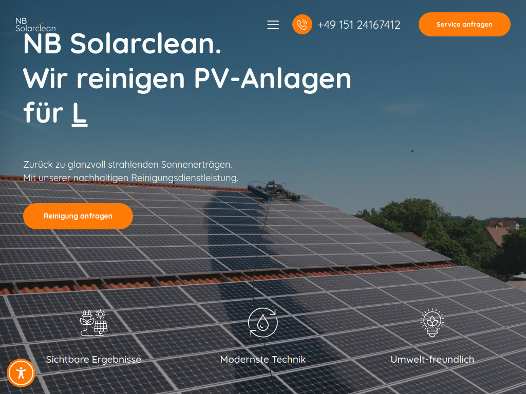 Website von NB Solarclean