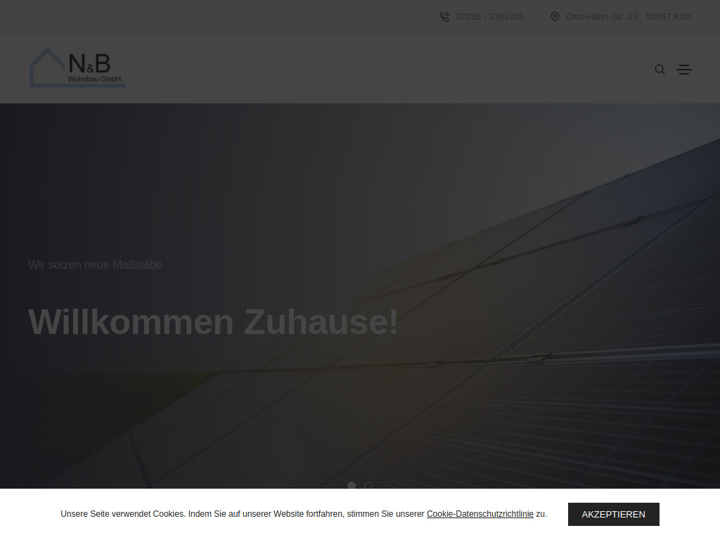 Website von N&B Wohnbau GmbH in Köln