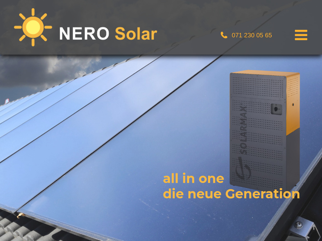 Website von NERO Solar in St.Gallen