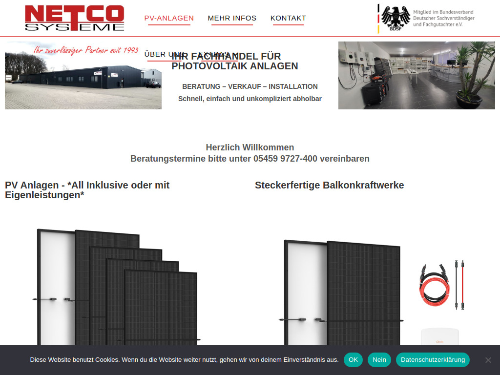 Website von Netco Systeme GmbH & Co. KG in Hörstel