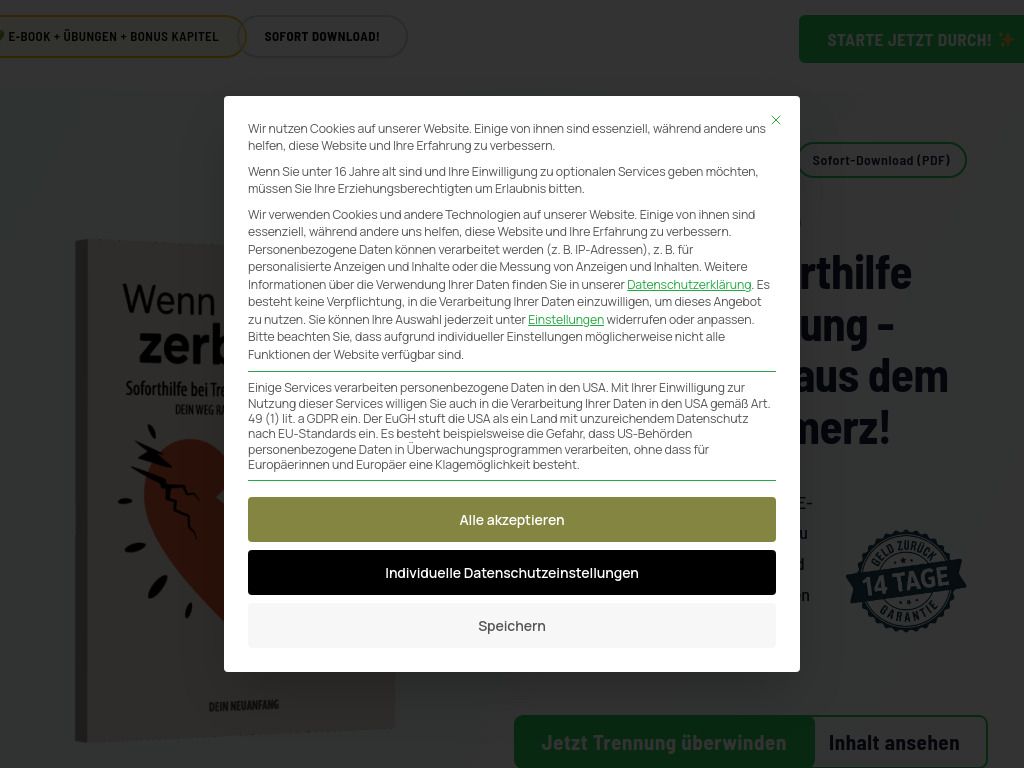 Website von Homepage - neuanfang-nach-trennung.de in Friedersdorf