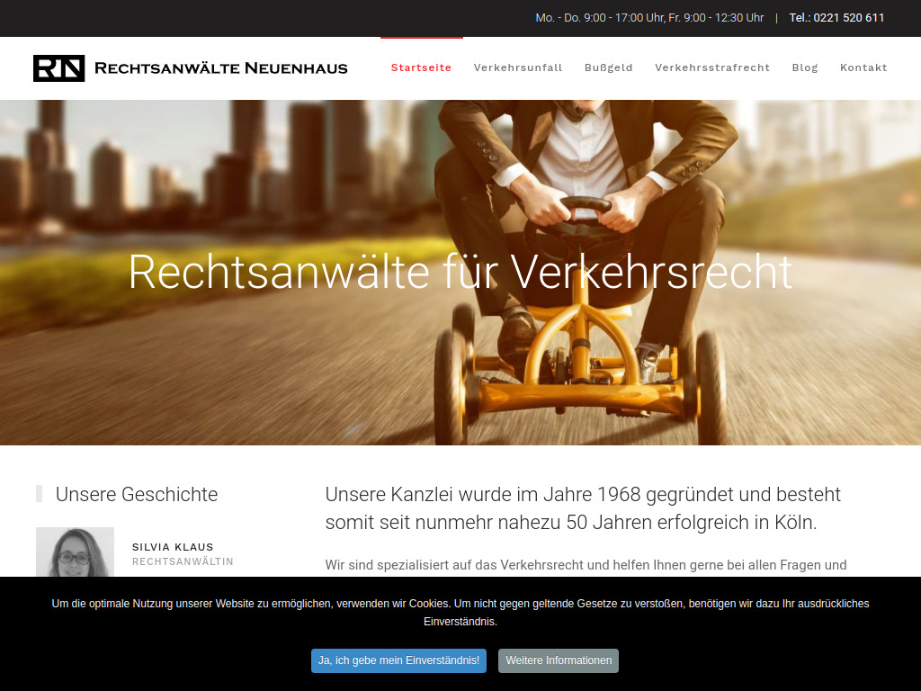 Website von Rechtsanwälte Neuenhaus in Köln