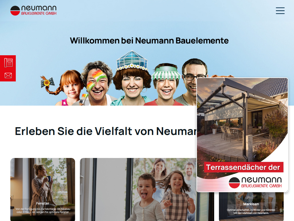 Website von Neumann Bauelemente GmbH in Elxleben