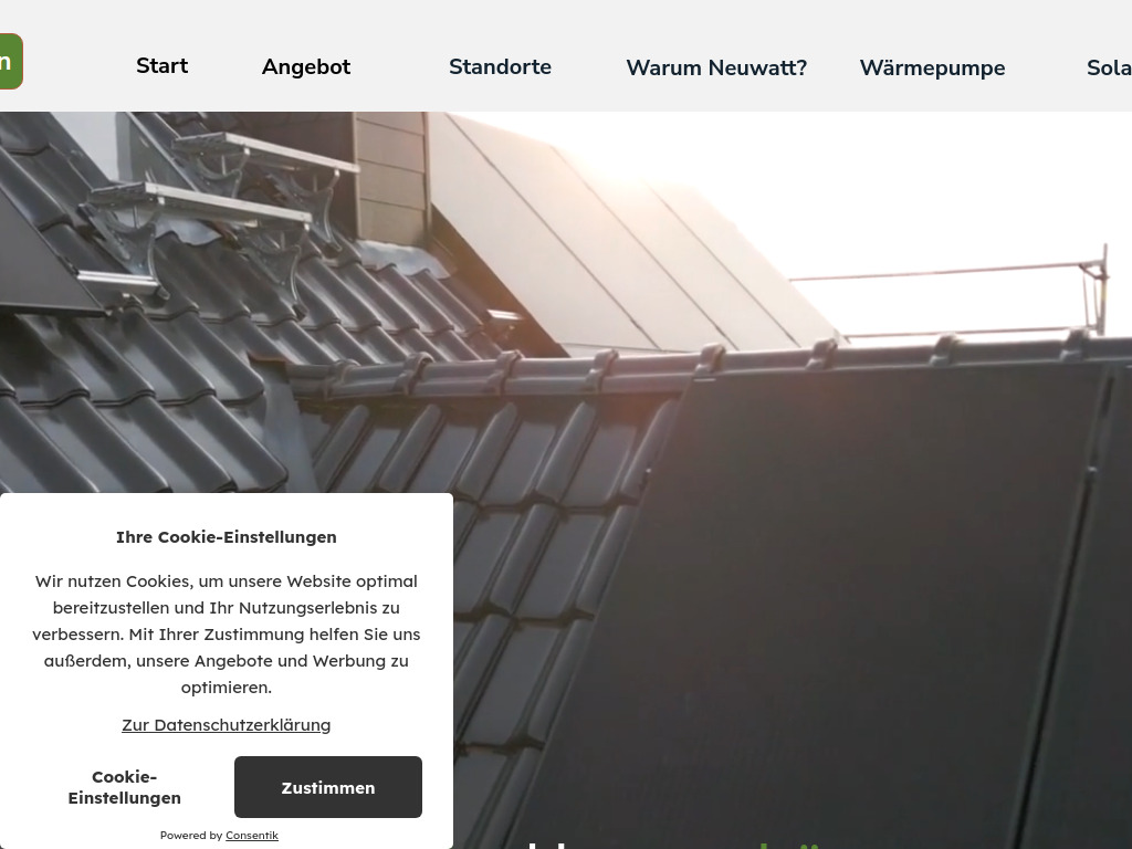 Website von Neuwatt GmbH in Gronau