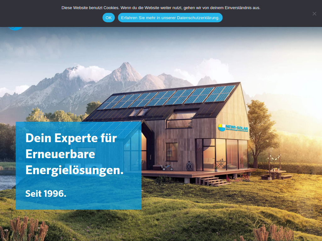 Website von NEWI-SOLAR GmbH in Bad Wurzach-Unterschwarzach