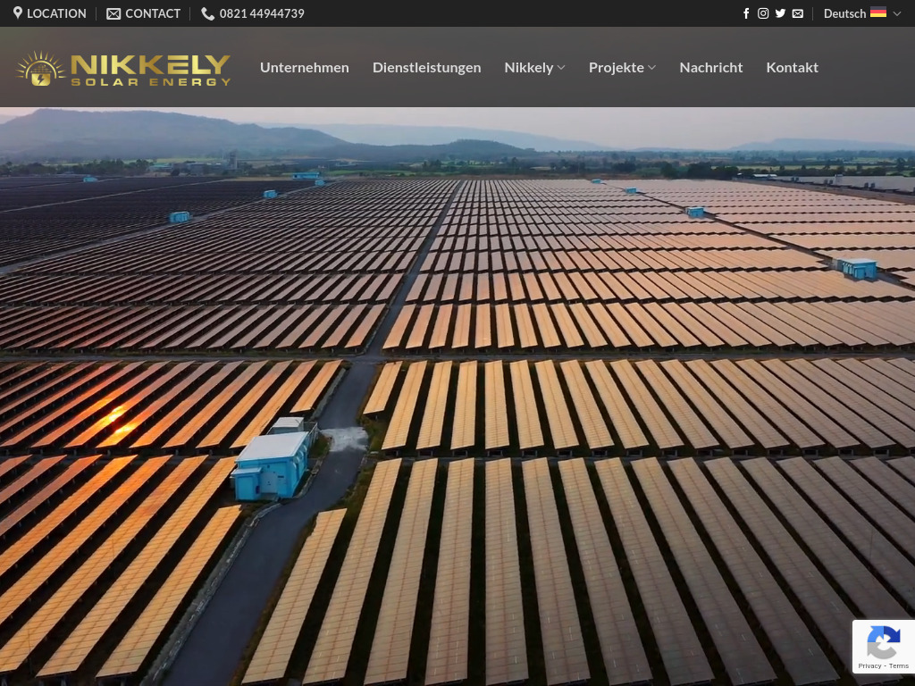 Website von Nikkely Solar Energy Photovoltaik GmbH in Augsburg