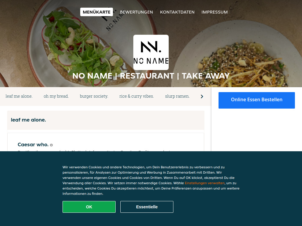 Website von No Name in Chur