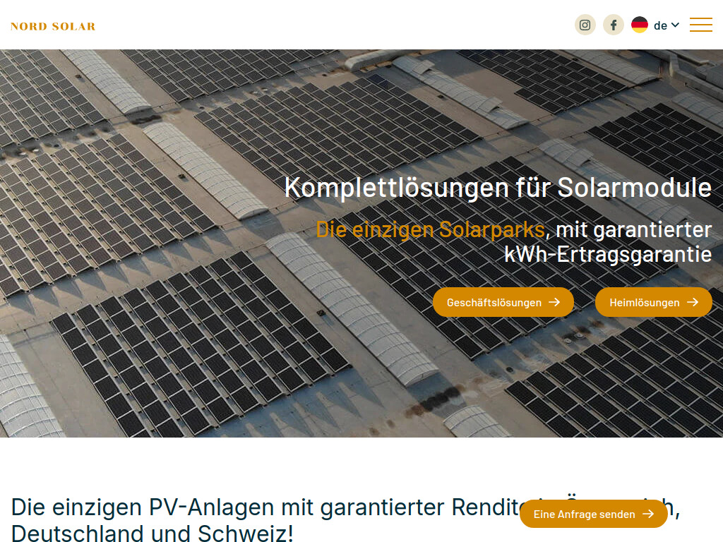 Website von Nord Solar GmbH in Köttmannsdorf