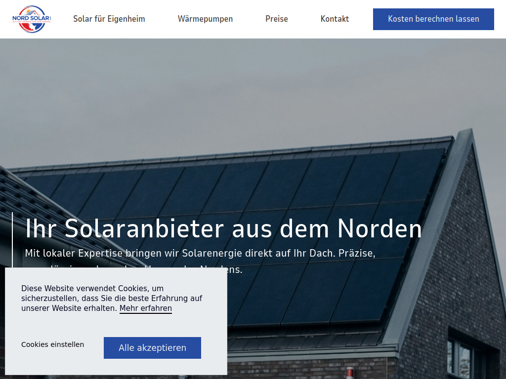 Website von Nord Solar GmbH