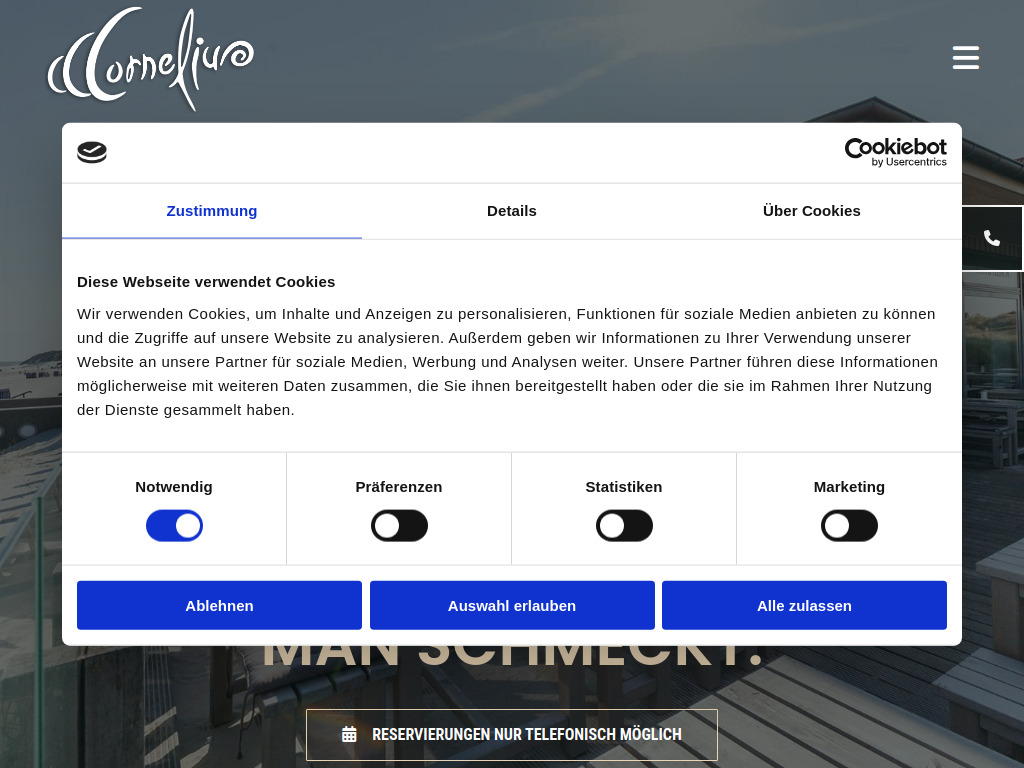 Website von Cornelius Gastronomiebetriebe GmbH in Norderney