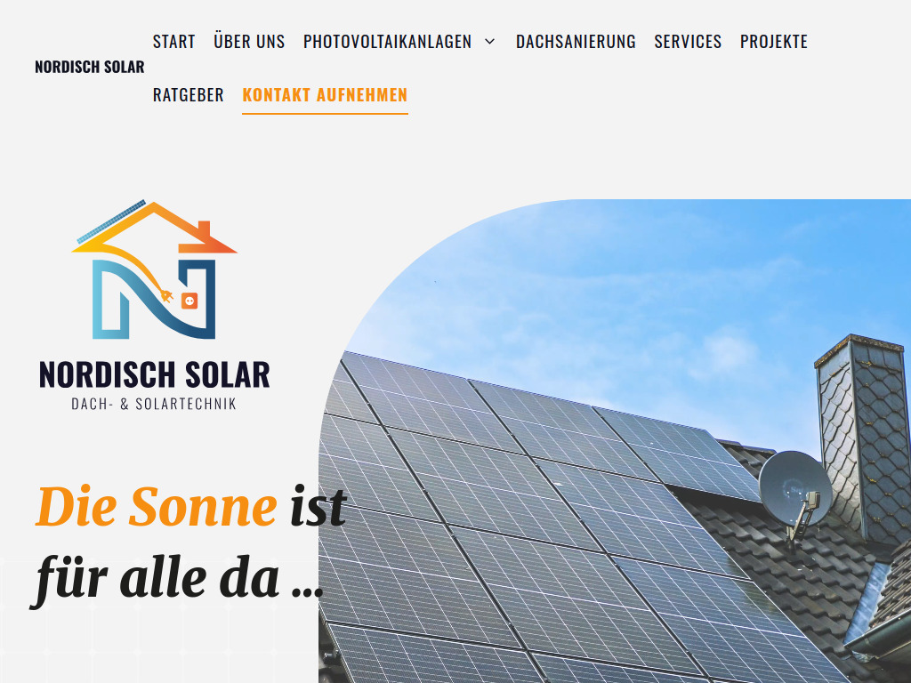 Website von Nordisch Solar GmbH in Kummerfeld