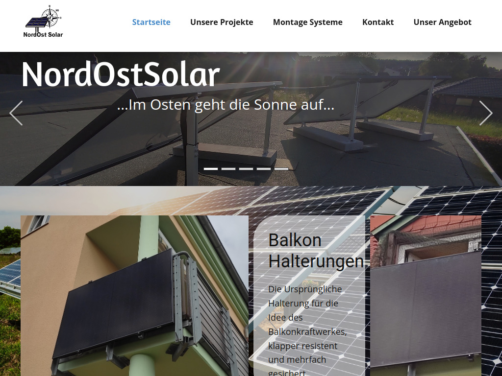 Website von NordOstSolar in Malchin