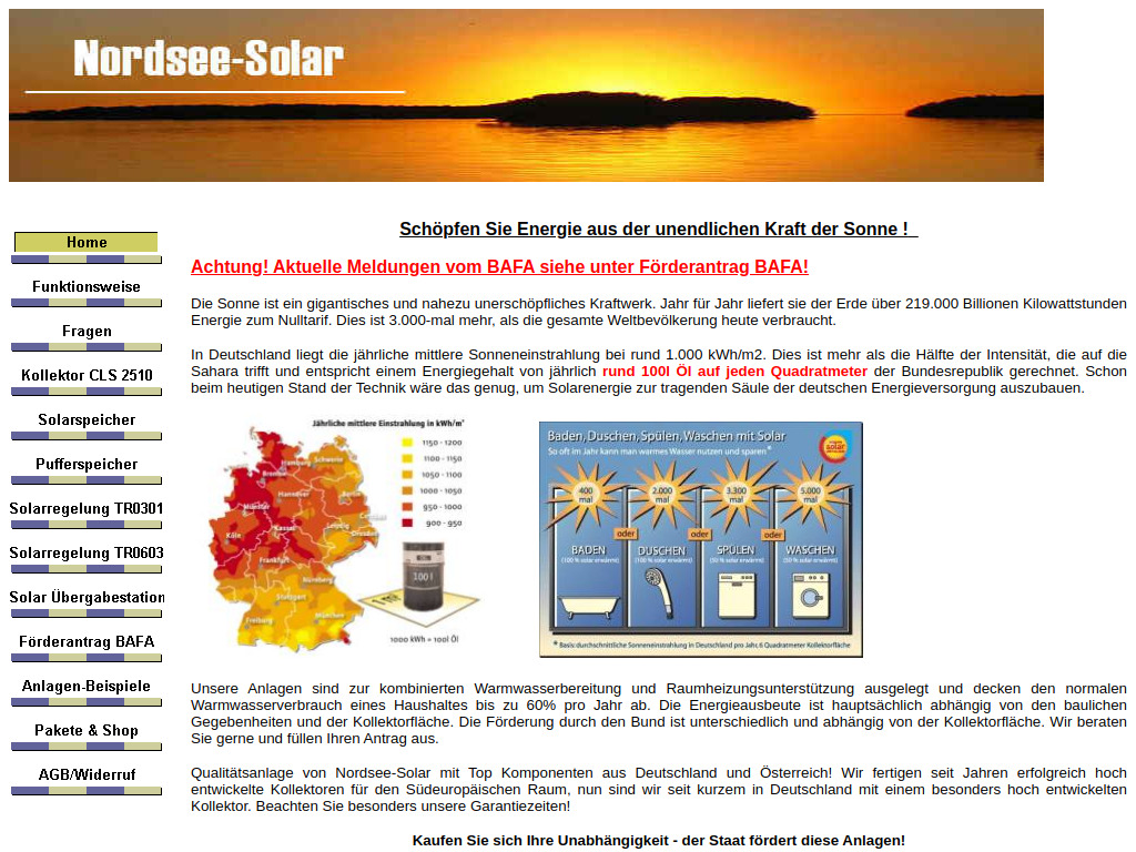 Website von Nordsee-Solar in Büsum