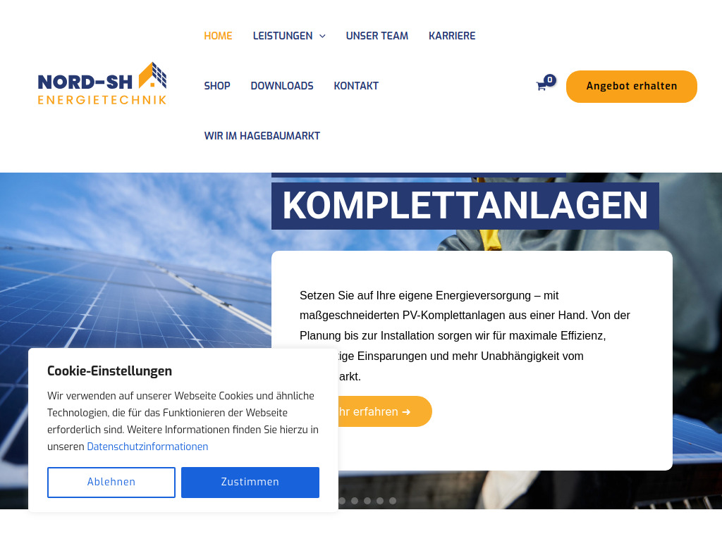 Website von Nord-SH Energietechnik GmbH & Co. KG in Schleswig