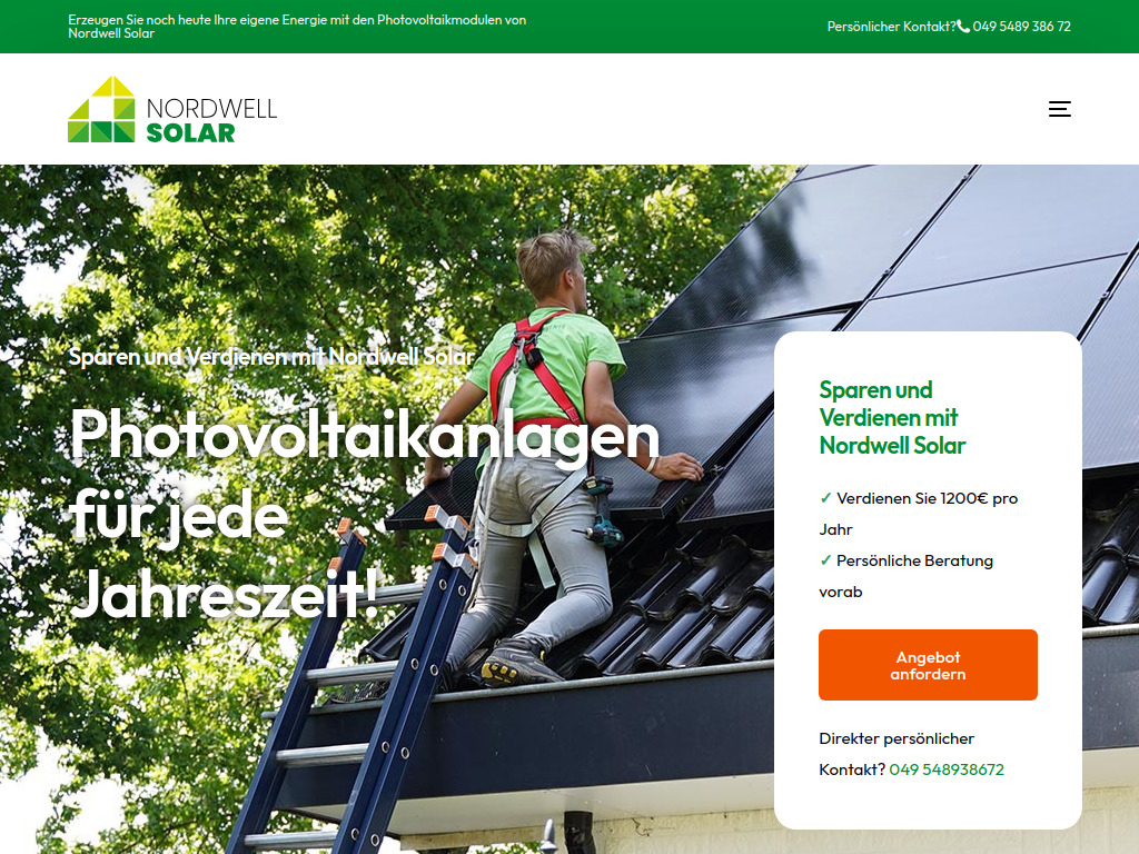 Website von Nordwell Vertrieb GmbH in Moormerland