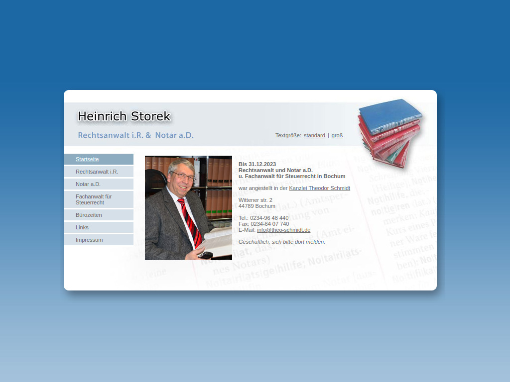 Website von Heinrich Storek in Bochum