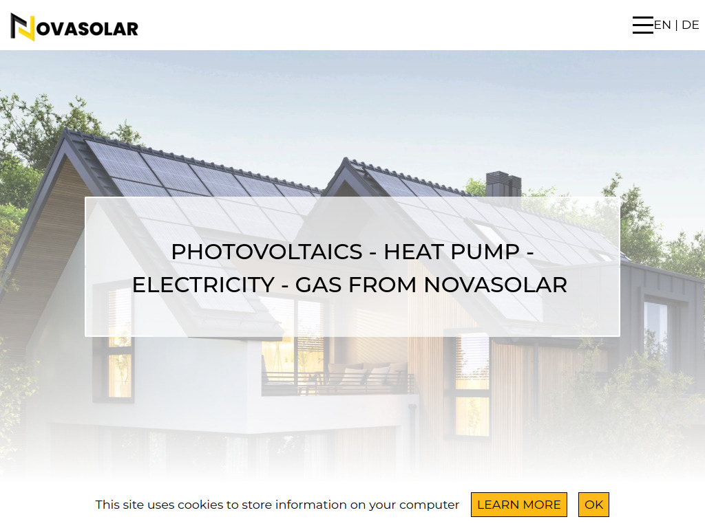 Website von NOVASOLAR GMBH in Tönisvorst