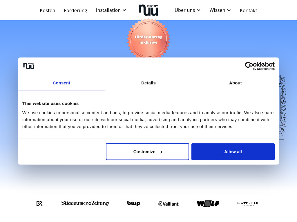 Website von nuuEnergy GmbH in München