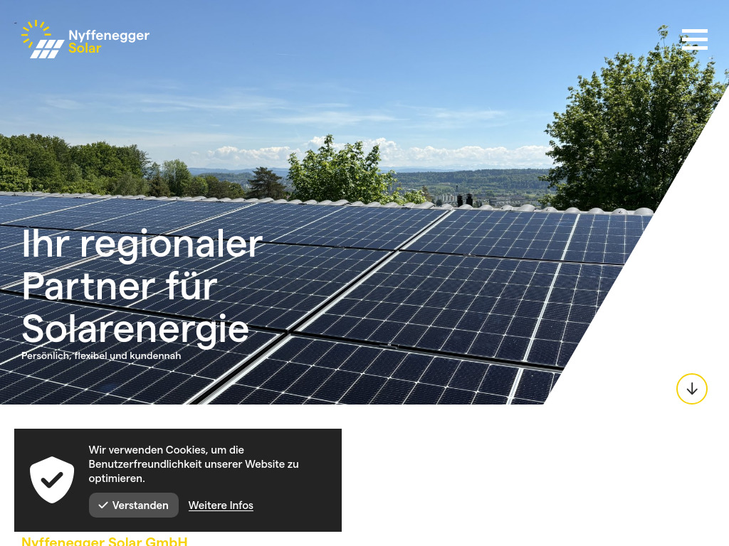 Website von Nyffenegger Solar GmbH in Derendingen