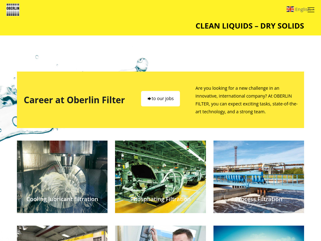 Website von Oberlin Filter GmbH in Eschweiler