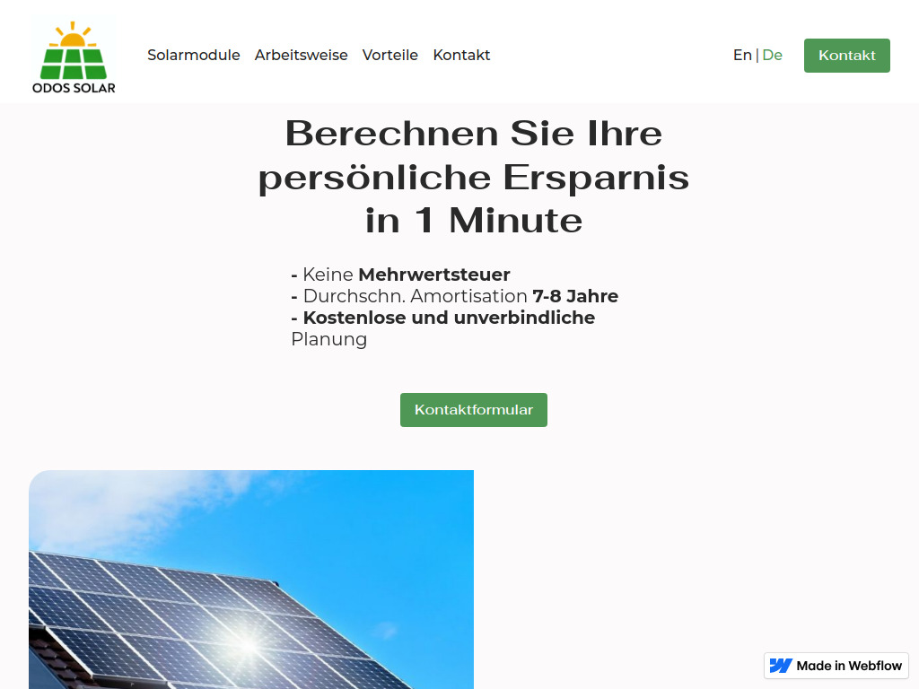 Website von ODOS Trading GmbH in Wien