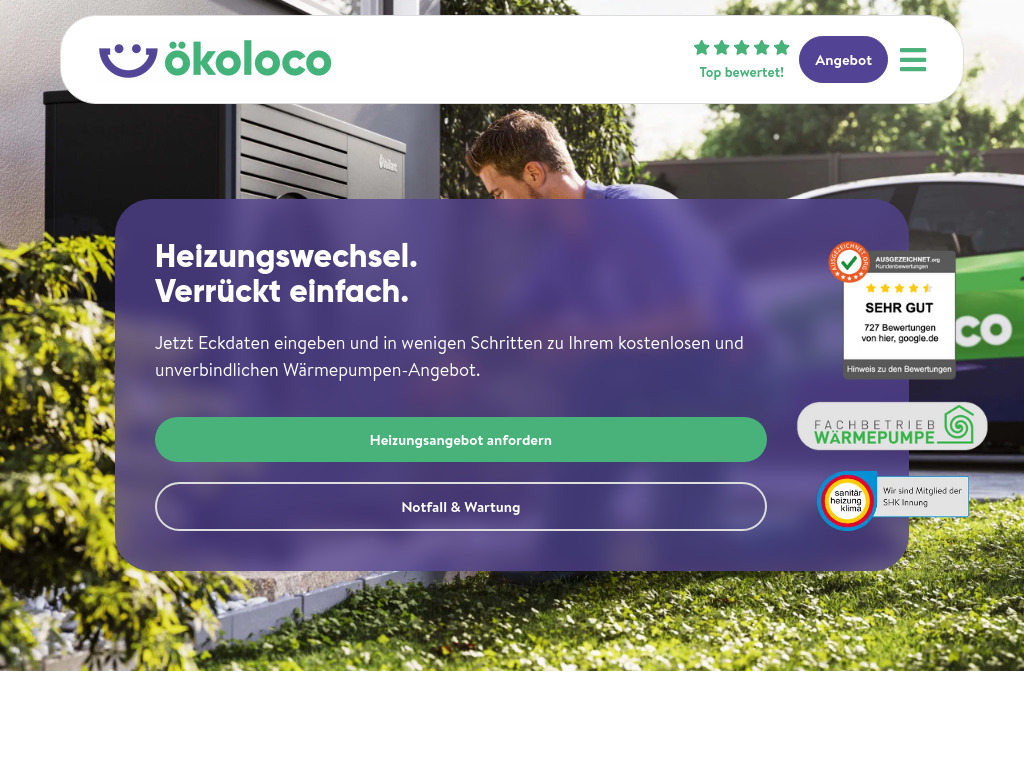 Website von ökoloco GmbH in Essen