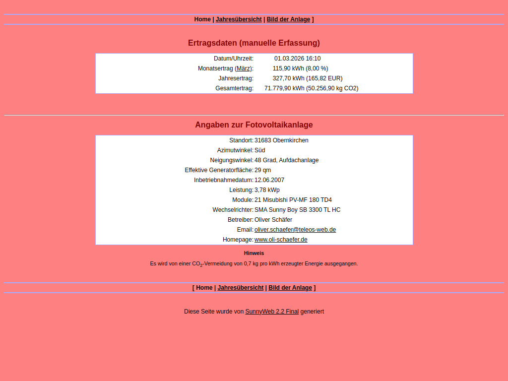 Website von Oliver Schäfer in Obernkirchen