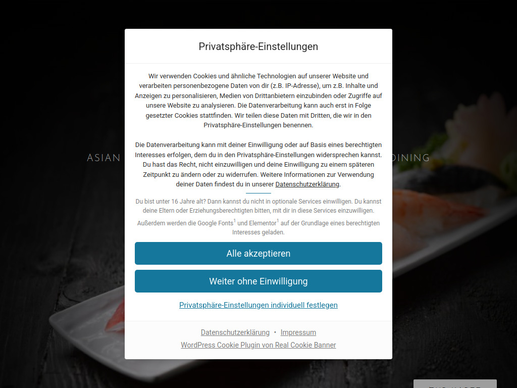 Website von Ômai Restaurant in Nürnberg