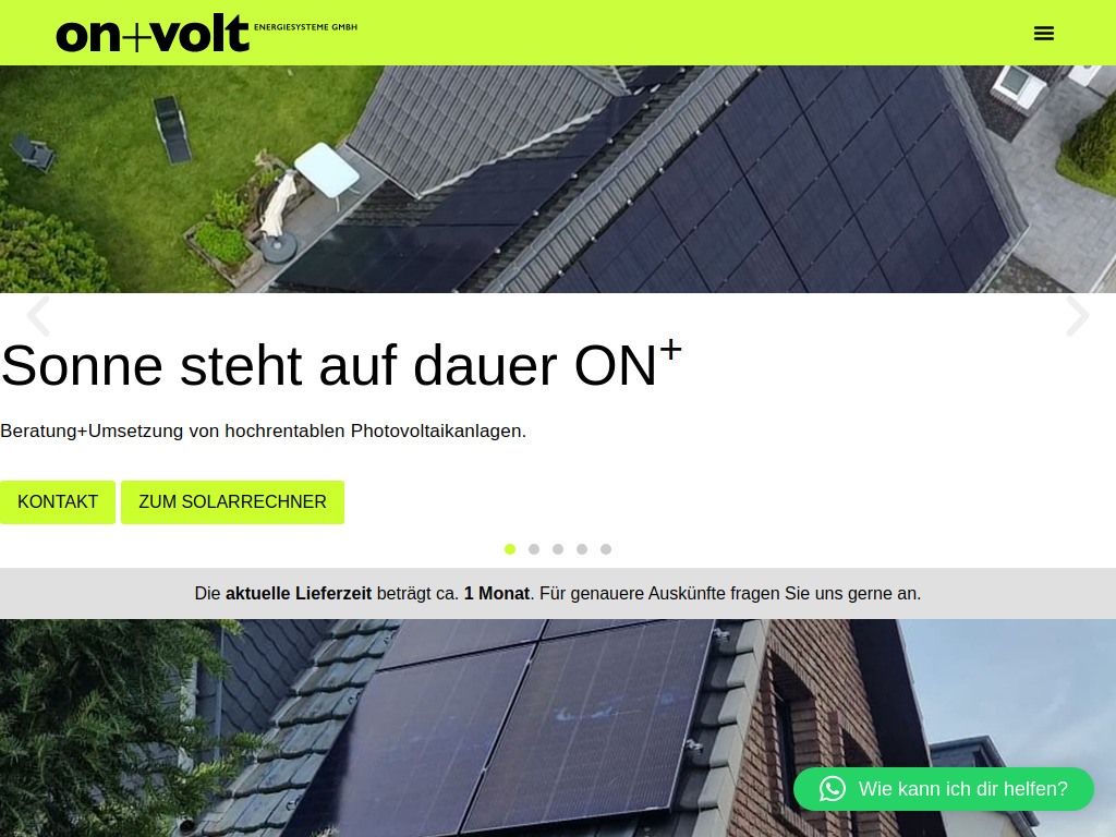 Website von onplusvolt Energiesysteme GmbH in Bochum
