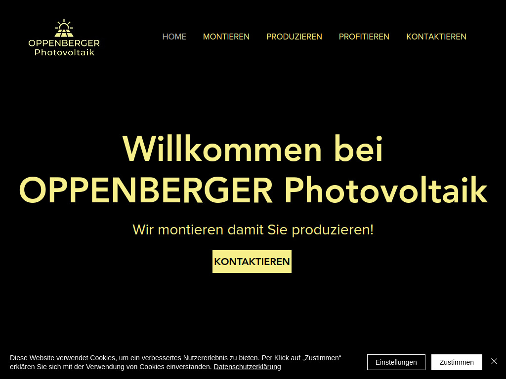 Website von OPPENBERGER Photovoltaik in Steinbach im Burgenland