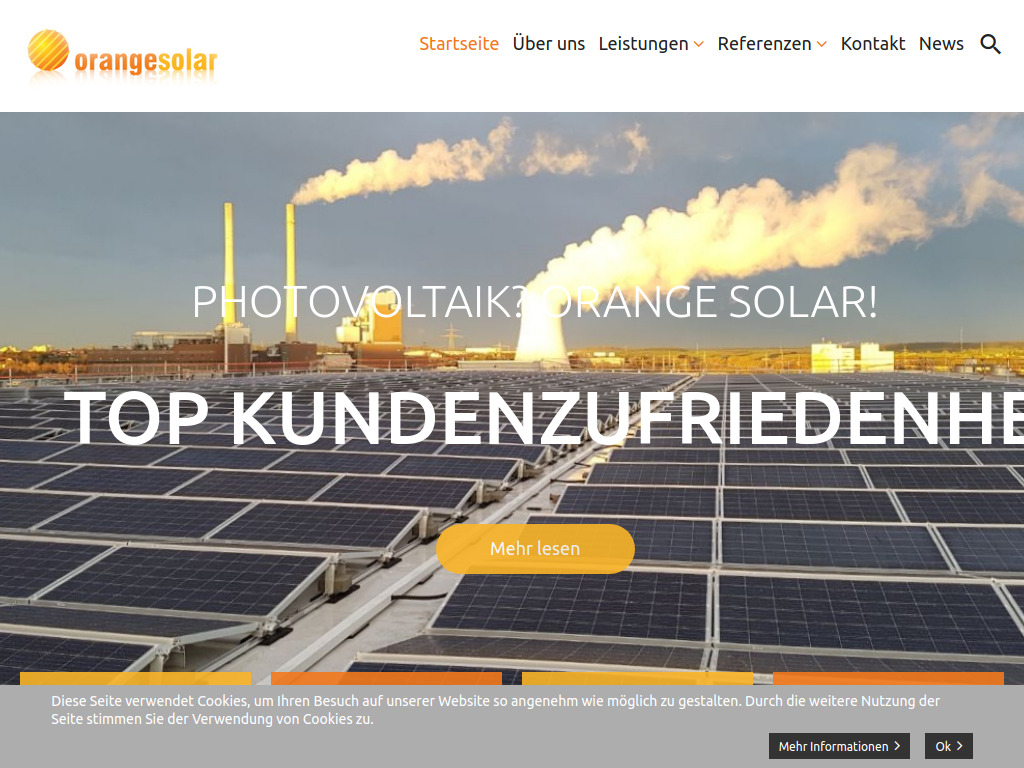 Website von Orange Solar GmbH in Bönnigheim