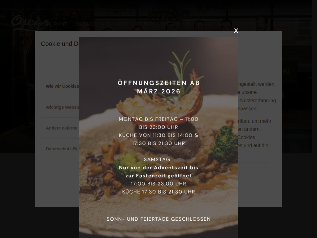 Website von BKS Zentrale Errichtungs- und Vermietungsgesellschaft m.b.H Restaurant Oscar in Klagenfurt