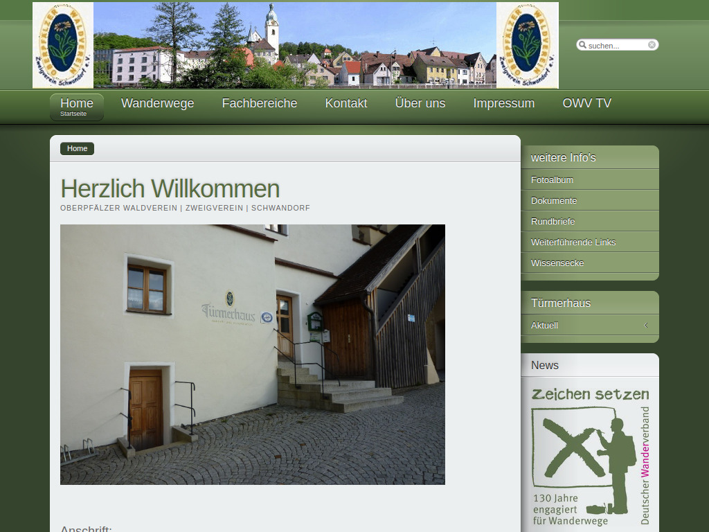 Website von Oberpfälzer Waldverein Schwandorf in Schwandorf