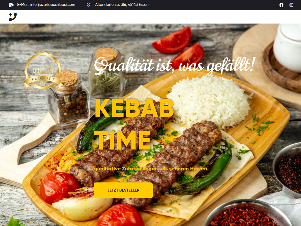 Website von Öz Urfa Ocakbaşı Restaurant in Essen