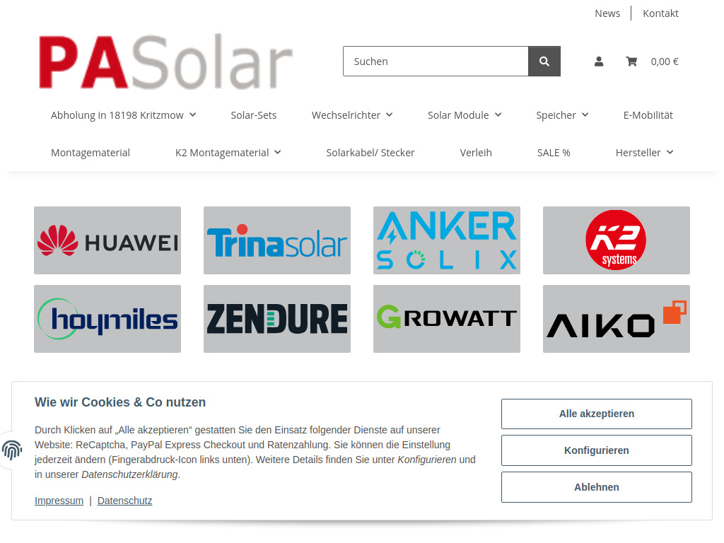 Website von PA-Solutions GmbH in Kritzmow