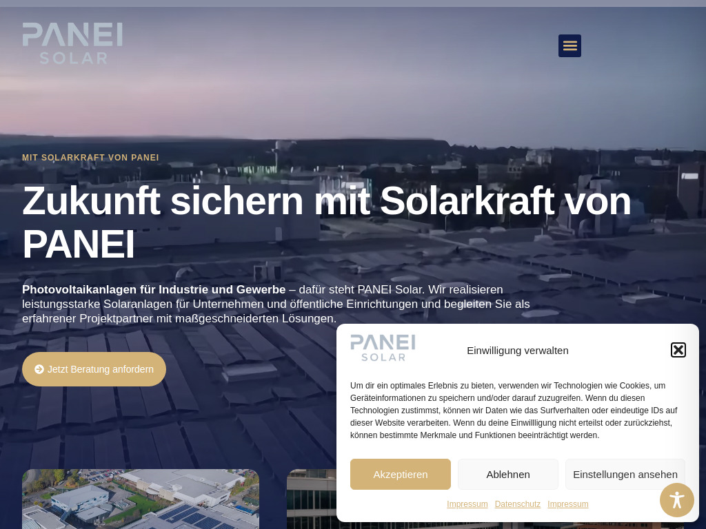 Website von Panei Solar GmbH in Falkensee