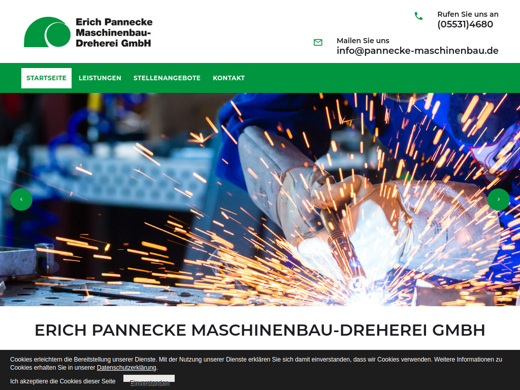 Website von Erich Pannecke Maschinenbau-Dreherei GmbH in Holzminden