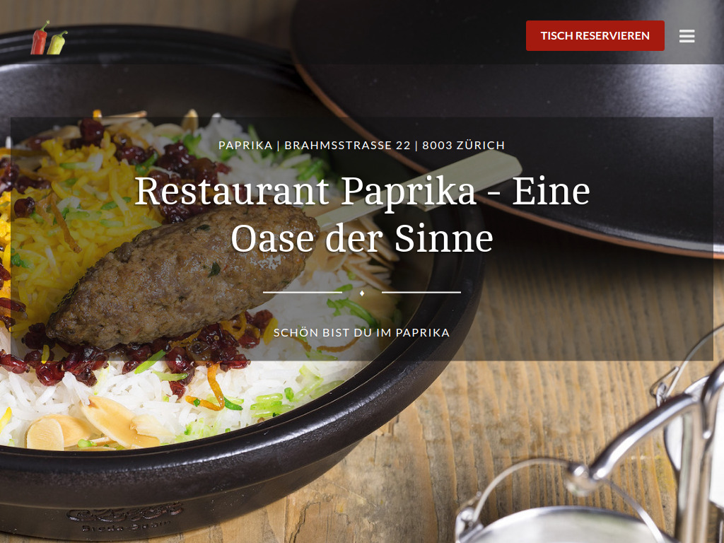 Website von Paprika in Zürich