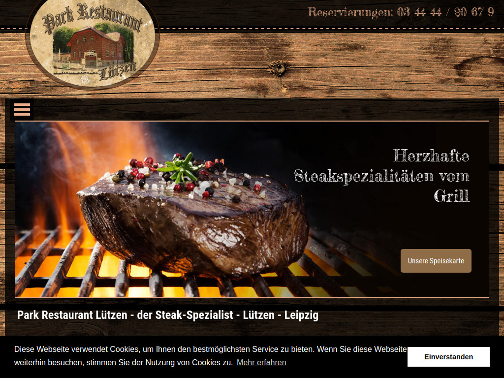 Website von Restaurant und Steakhouse Leipzig Lützen
